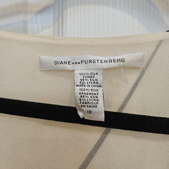 Dianne Von Furstenburg 100% Silk Burst Abstract Print Gathered Dress - Picture 15 of 15